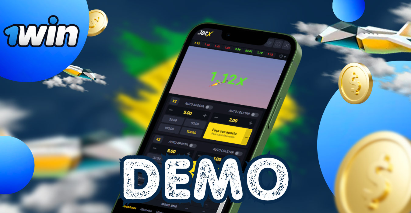 Demonstração do JetX 1Win para iniciantes